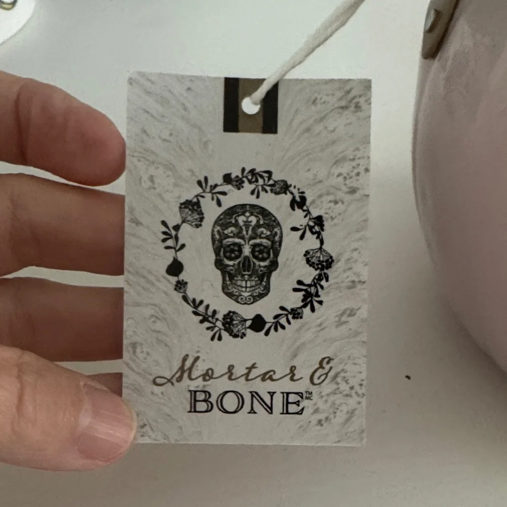 Halloween Mortar & Bone NWT Hammered Metal Jack-O'-Lantern Pink Pumpkin Pail - Picture 8 of 8